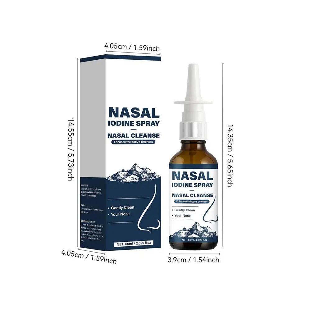 Iodine Nasal Spray - Gentle Antiseptic Nasal Rinse & Moisturizing Care for Sinus Relief, Daily Nasal Hygiene and Comfort