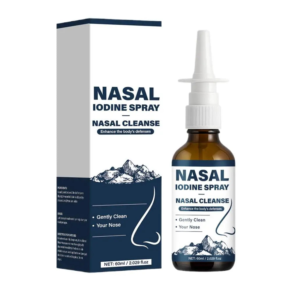 Iodine Nasal Spray - Gentle Antiseptic Nasal Rinse & Moisturizing Care for Sinus Relief, Daily Nasal Hygiene and Comfort