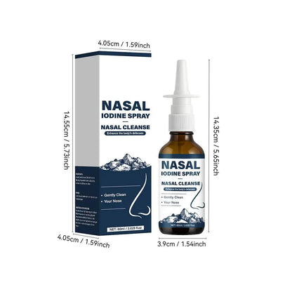 Iodine Nasal Spray - Gentle Antiseptic Nasal Rinse & Moisturizing Care for Sinus Relief, Daily Nasal Hygiene and Comfort