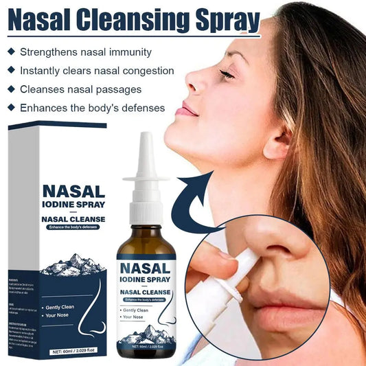 Iodine Nasal Spray - Gentle Antiseptic Nasal Rinse & Moisturizing Care for Sinus Relief, Daily Nasal Hygiene and Comfort